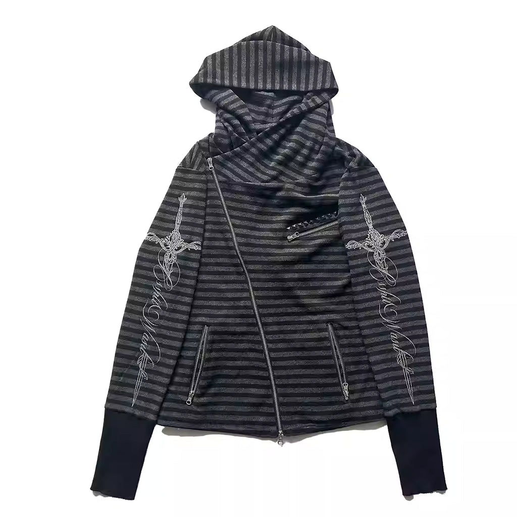 BSSHTTWASIL Border Design ZIP-Up Hoodie