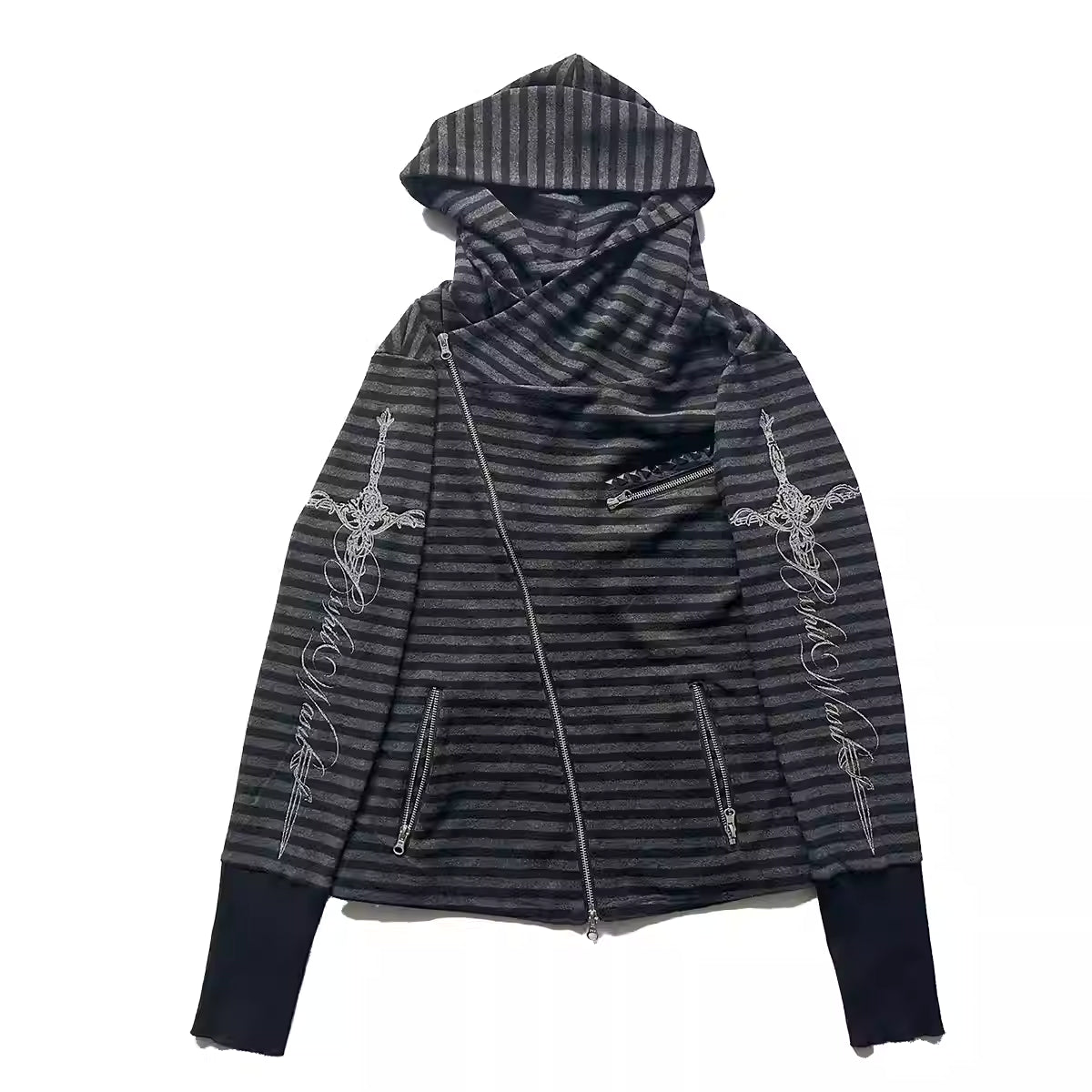 BSSHTTWASIL Border Design ZIP-Up Hoodie
