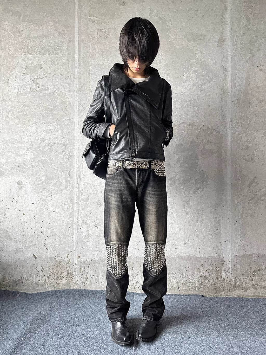 BSSHTTWASIL detail zip leather jacket