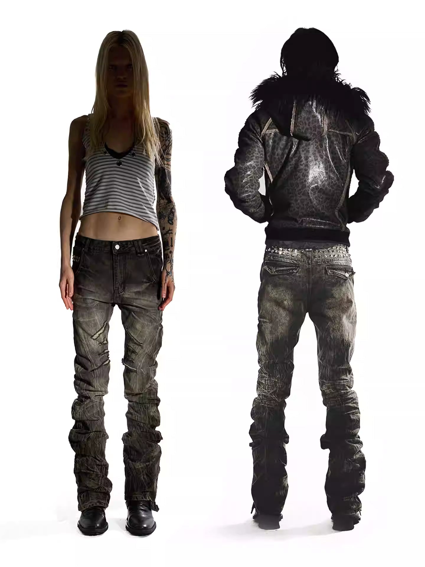 NIGHT LAB Sun faded straight jeans