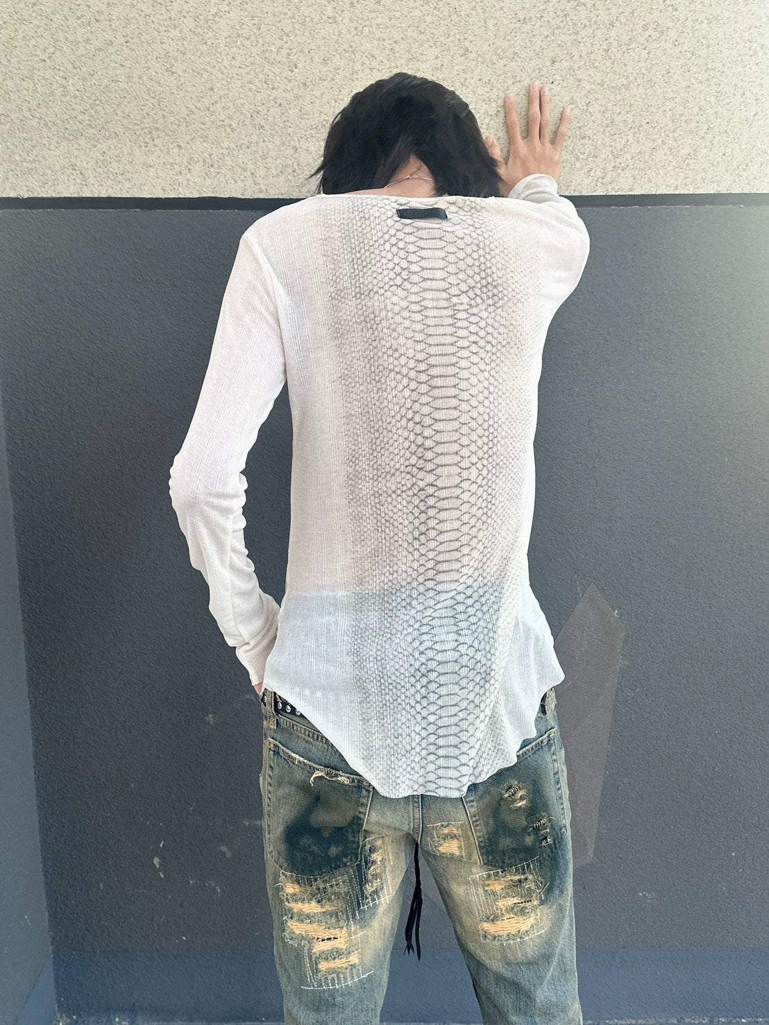 RED69 vkei snake skin long sleeve tee