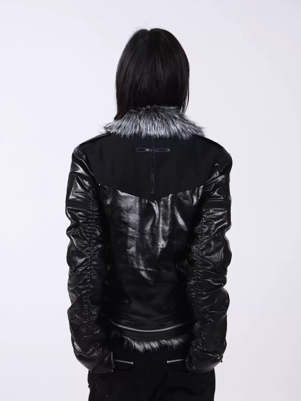 DETW cross fur jacket