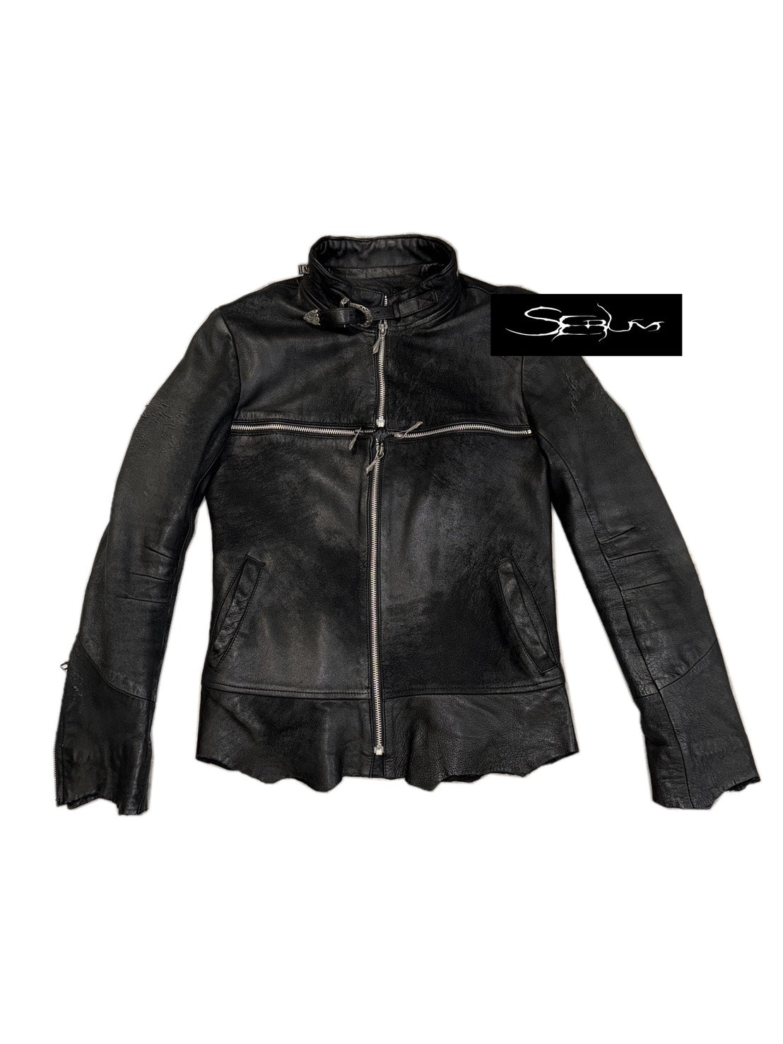 SERUMCORE crushed lamb leather jacket