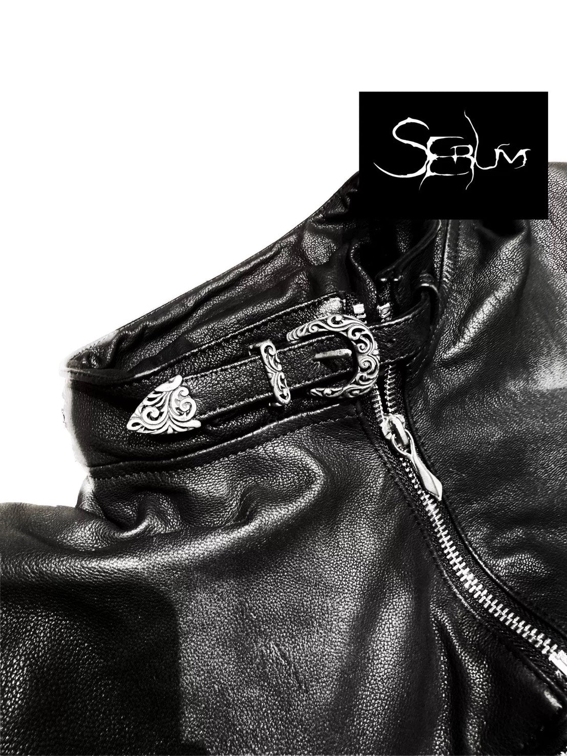 SERUMCORE crushed lamb leather jacket