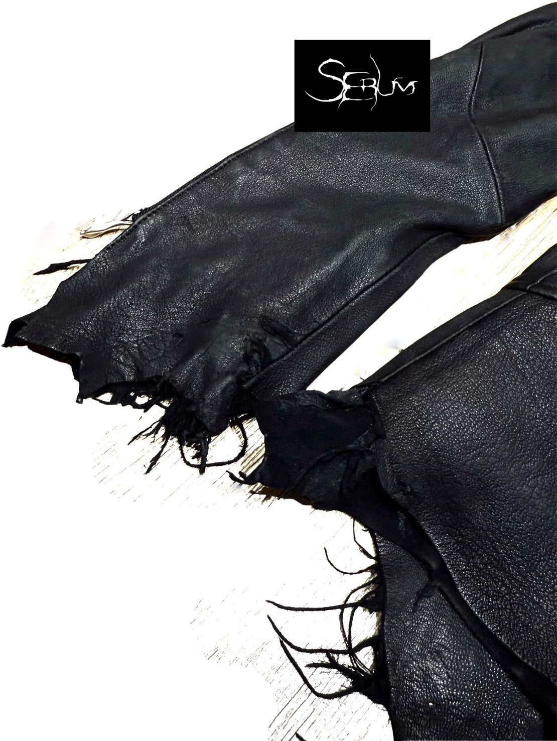 SERUMCORE crushed lamb leather jacket