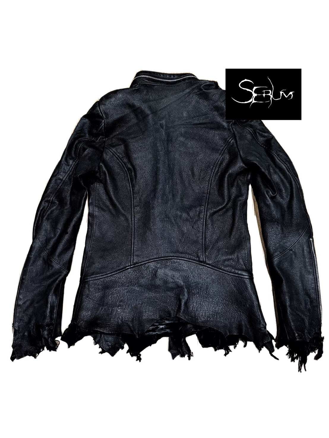 SERUMCORE crushed lamb leather jacket