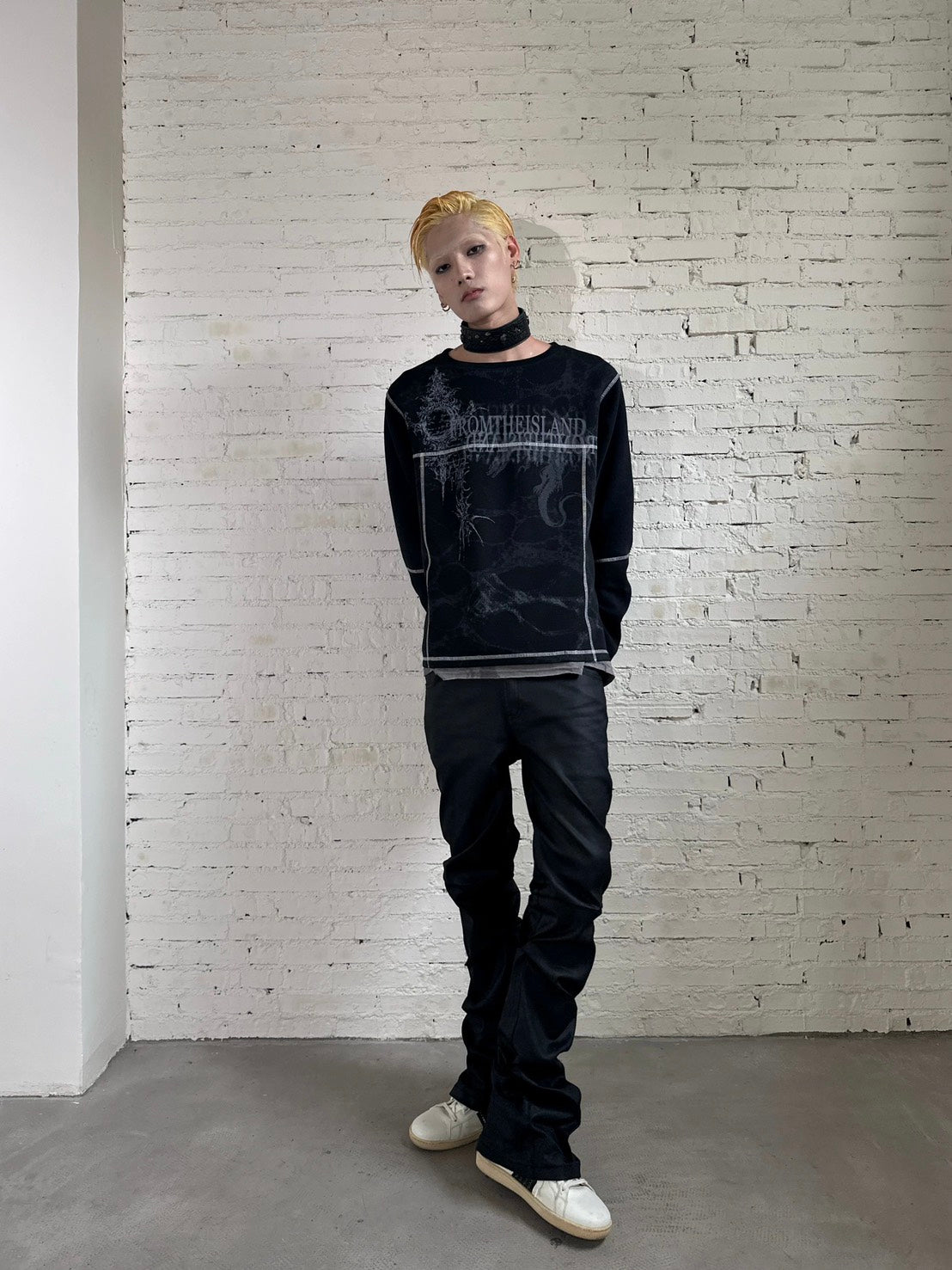 FromTheisland slim fit coating flare jeans