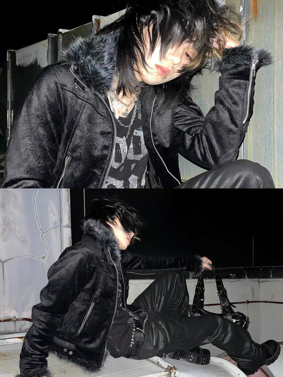 no E mosen short fox fur padded coat