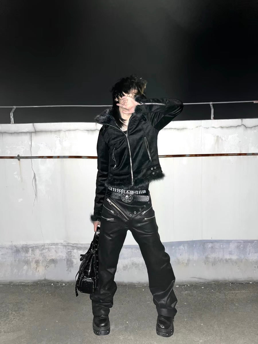 no E mosen short fox fur padded coat