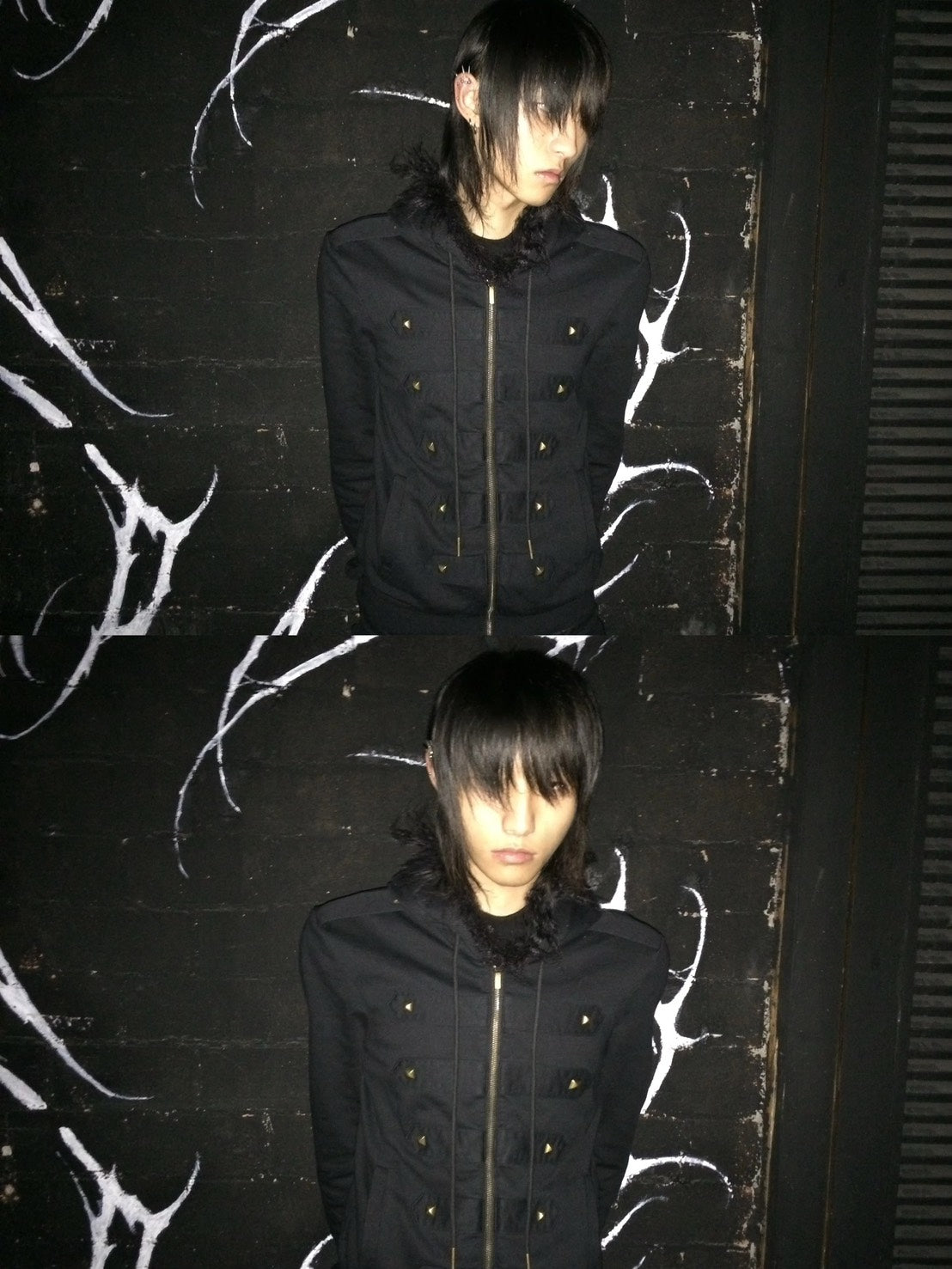 no E mosen retro fur collar with straight shoulder hoodie