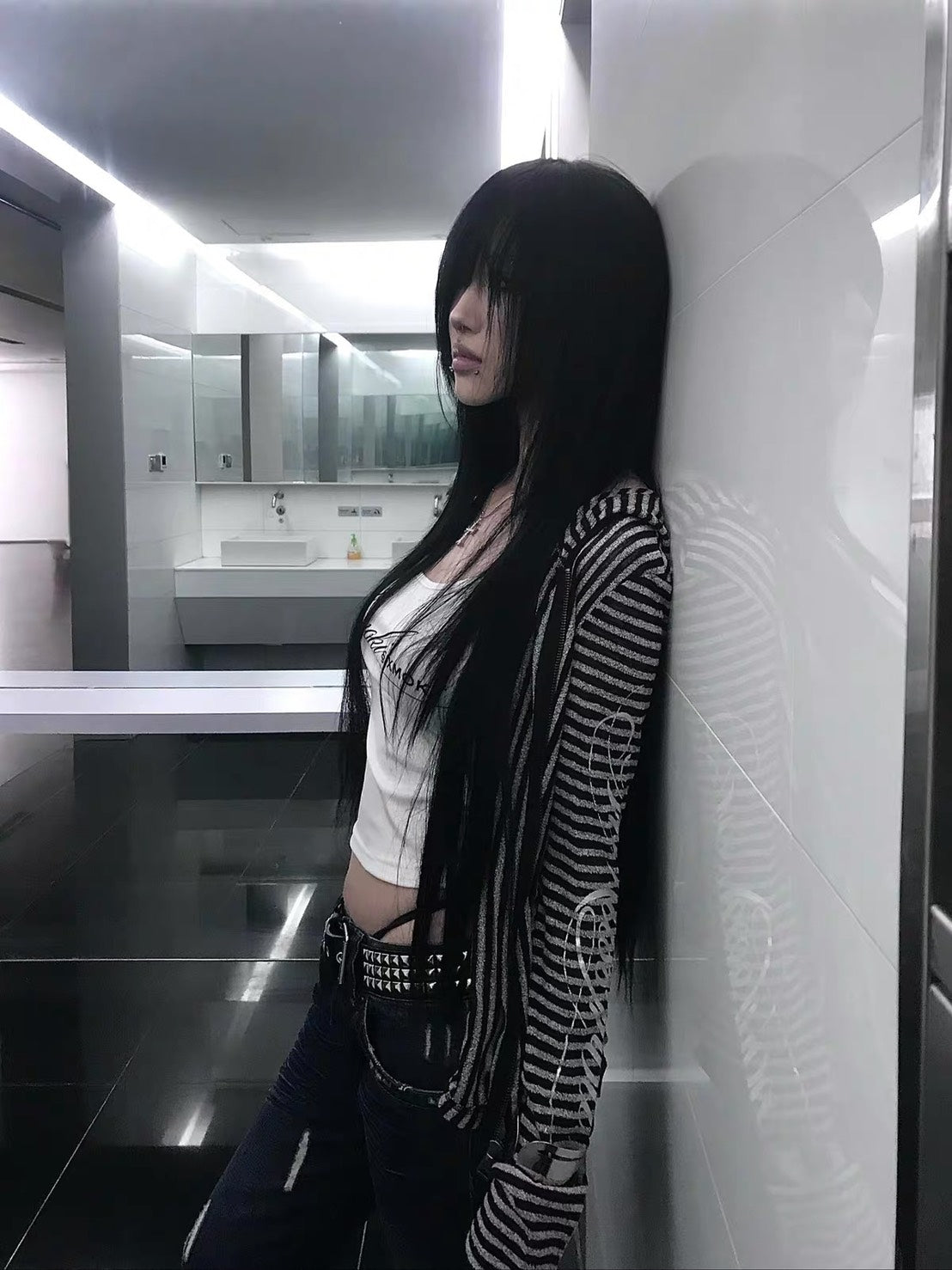 no E mosen Slim-fit striped hoodie